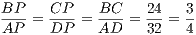 BP--  CP--  BC--  24   3
AP =  DP  = AD  = 32 = 4  